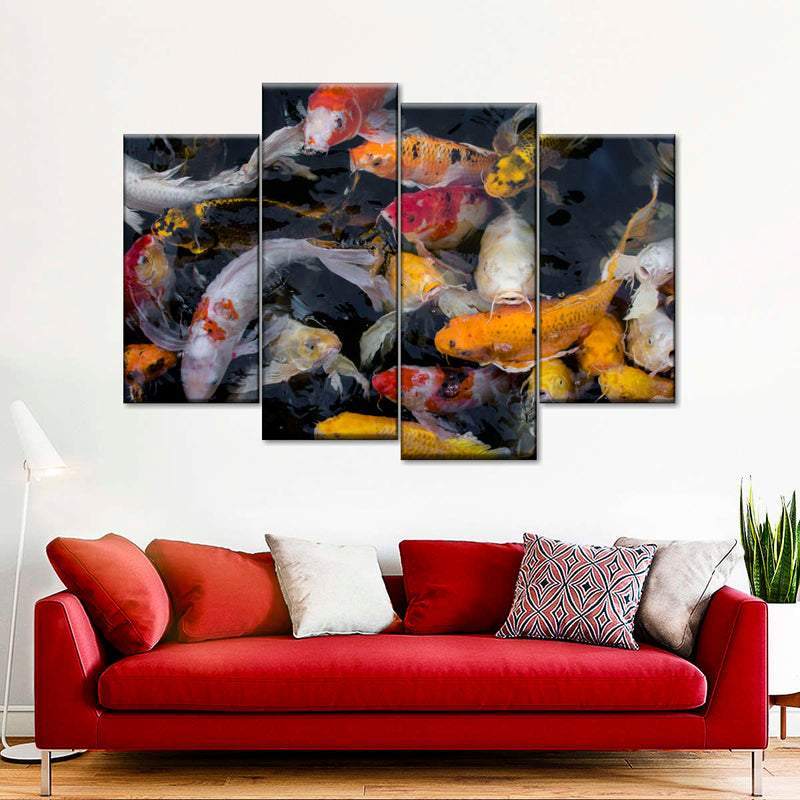 Abundant Koi Fish Wall Art