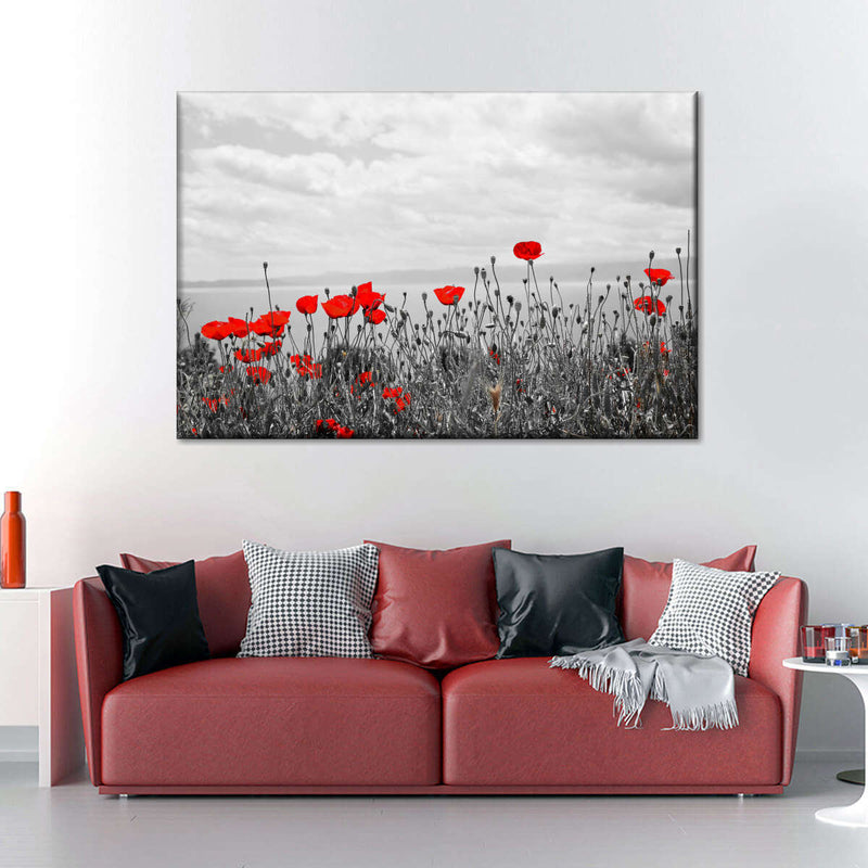 Red Poppy Field Pop Wall Art