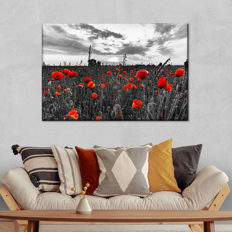 Poppy Field At Dusk Pop Wall Art