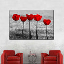 Five Red Tulips Wall Art