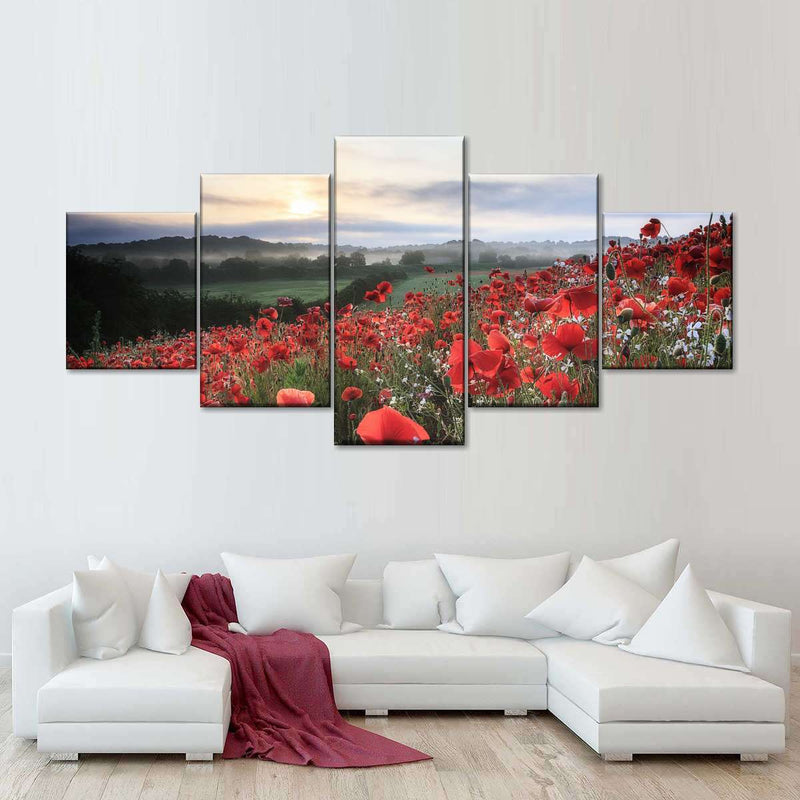 Field Of Red Poppies Wall Art