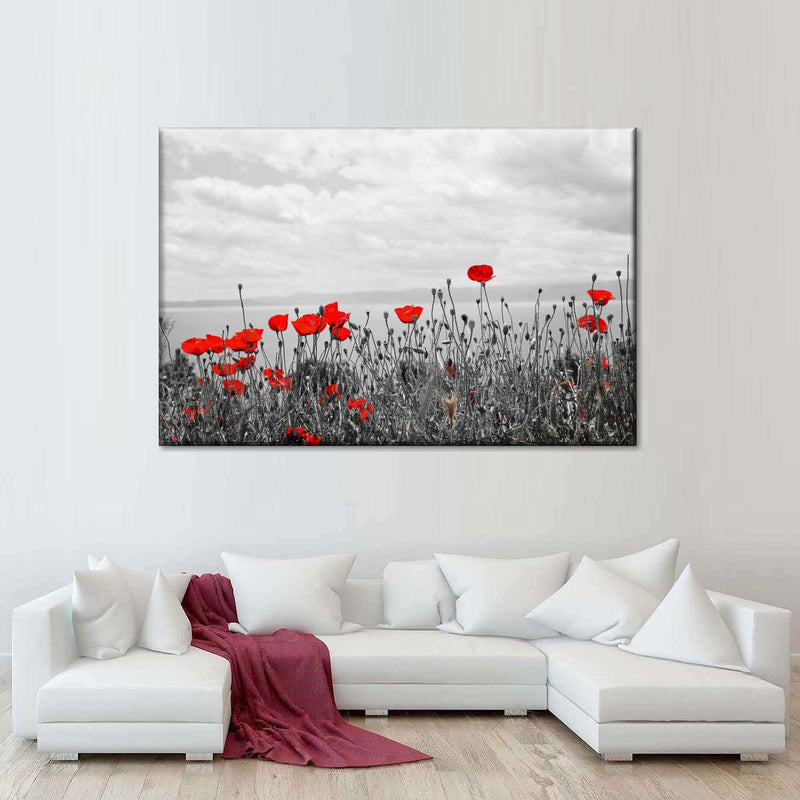 Red Poppy Field Pop Wall Art