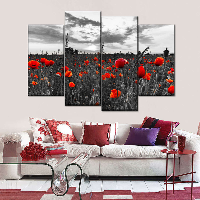 Poppy Field At Dusk Pop Wall Art