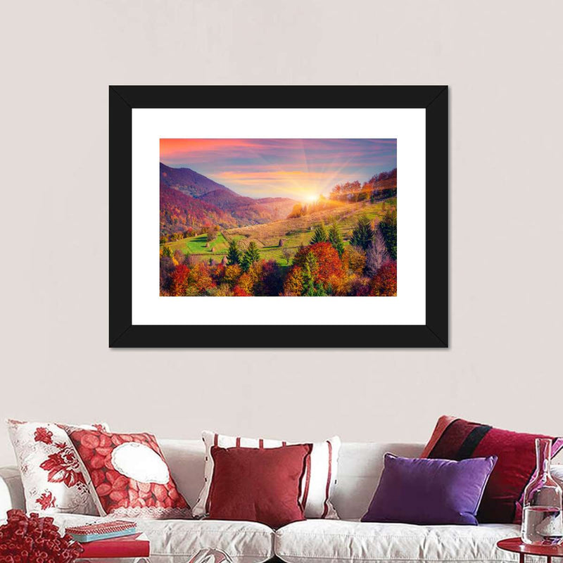 Mountain Autumn Sunrise Wall Art