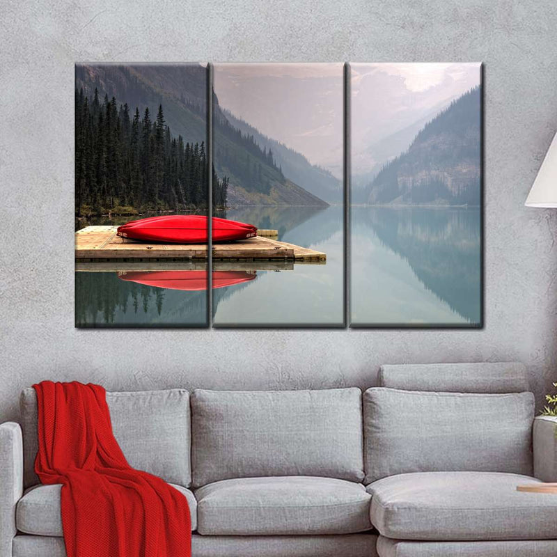 Mountain Lake Kayak Wall Art