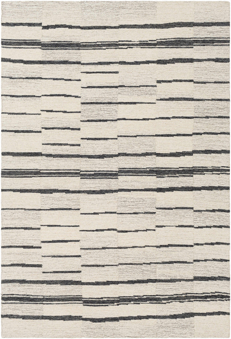 Moorebank Black Striped Wool Rug