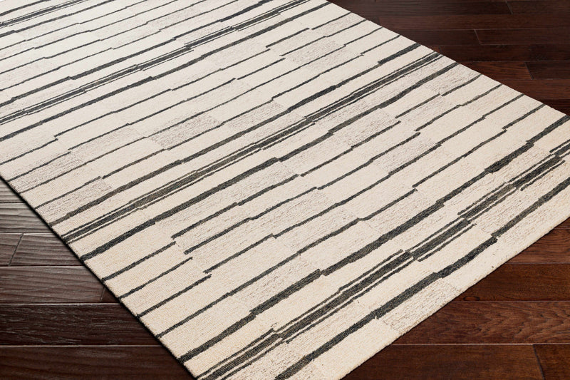 Moorebank Black Striped Wool Rug