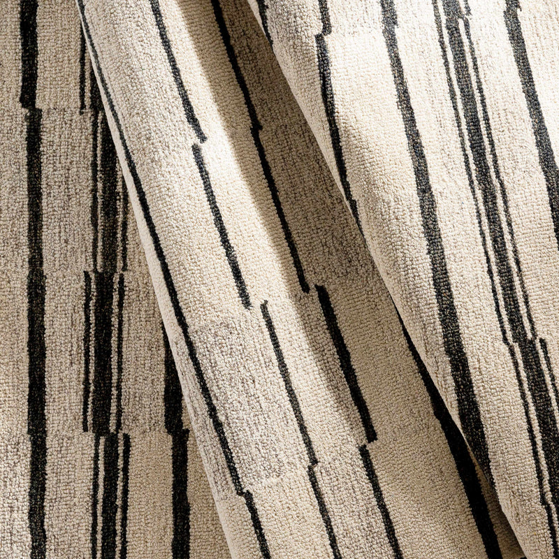 Moorebank Black Striped Wool Rug