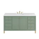 James Martin Chicago 60" Single Bathroom Vanity, Smokey Celadon