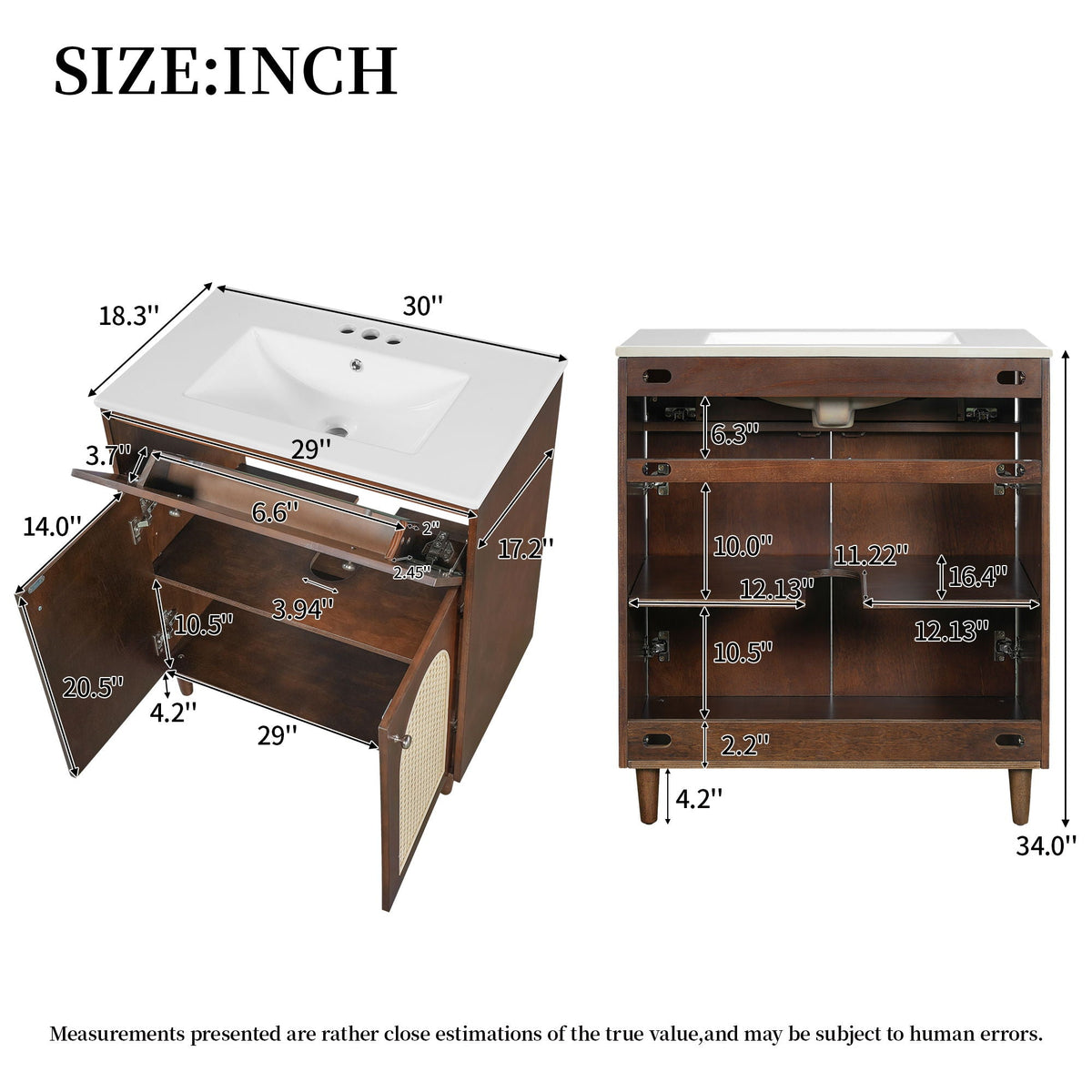 Modern Bathroom Vanity With Sink, Cabinet With Adjustable Shelf, photo 6 of 8