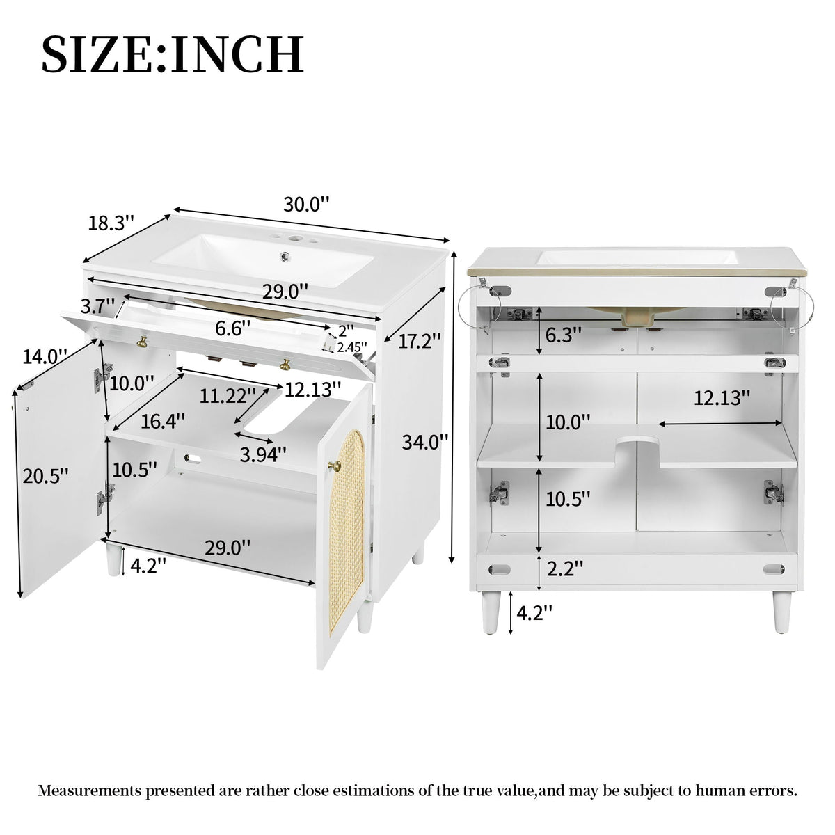 Modern Bathroom Vanity With Sink, Cabinet With Adjustable Shelf, photo 7 of 8