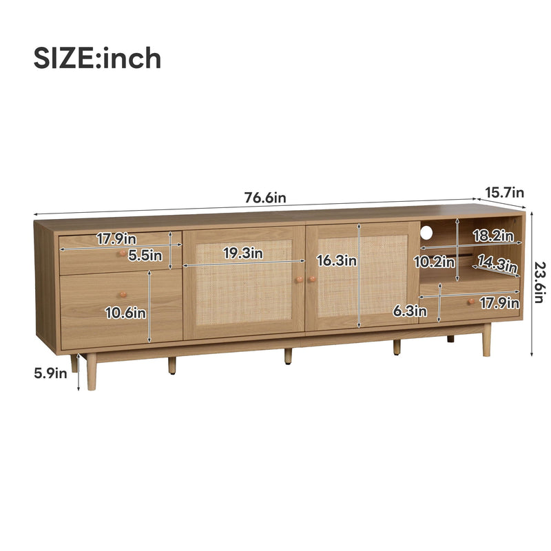 TV Stand With Doors - Natural, photo 3 of 4