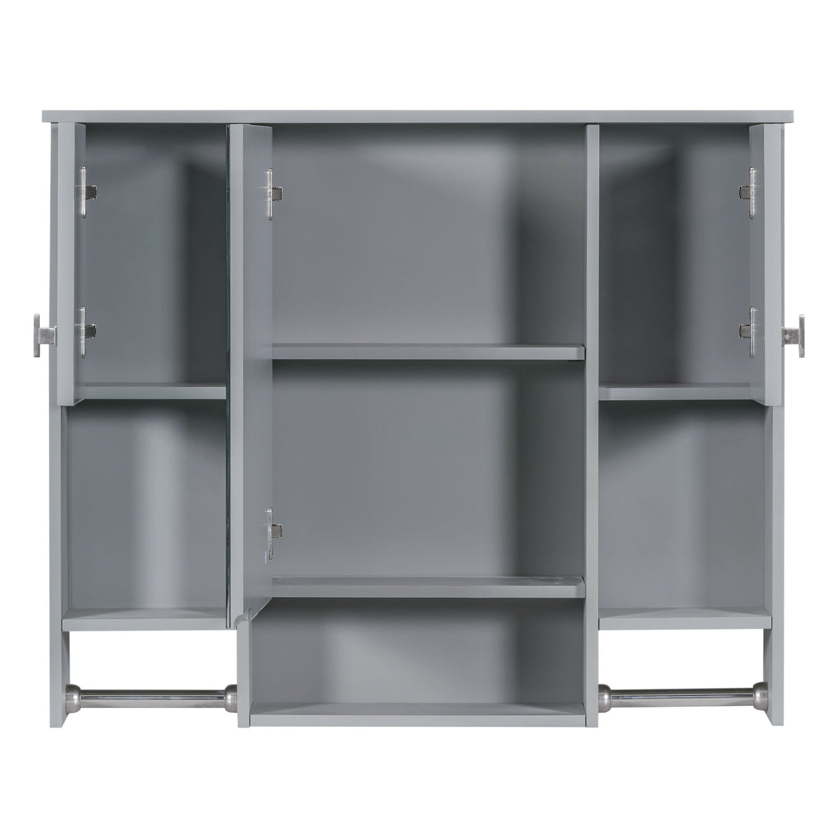 Wall Mounted Bathroom Storage Cabinet With Mirror, Medicine Cabinet With Towel Bar, photo 2 of 12