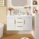 Wall Mounted Bathroom Vanity With Sink and Floating Storage Cabinet