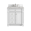 James Martin Bristol 30" Single Bathroom Vanity, Bright White