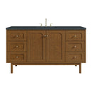James Martin Laurent 60" Dual Mount Single Bathroom Vanity, Honey Oak