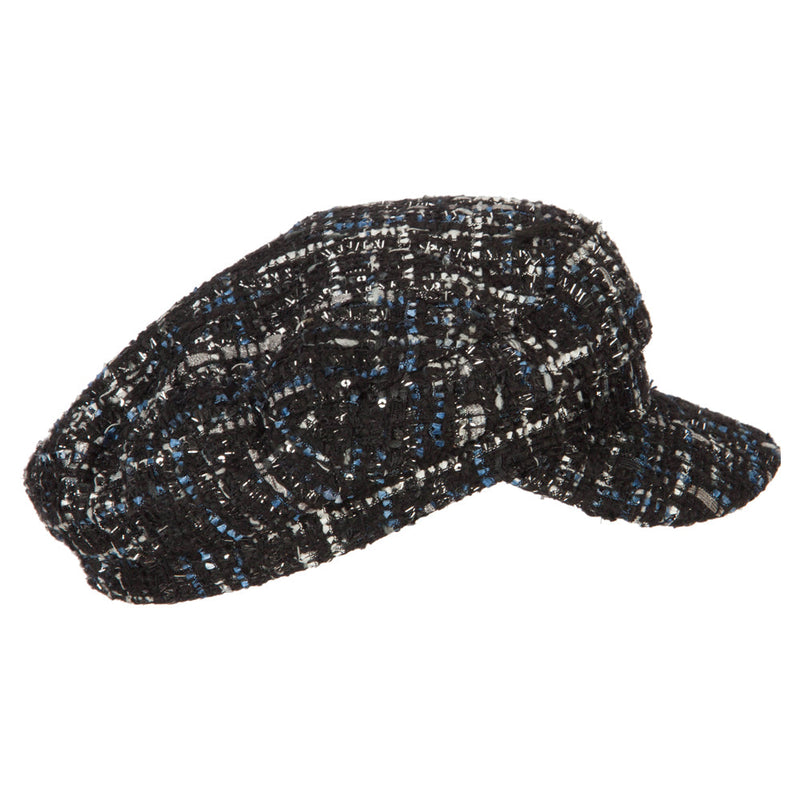 Women's Multicolor Tweed Captain Hat