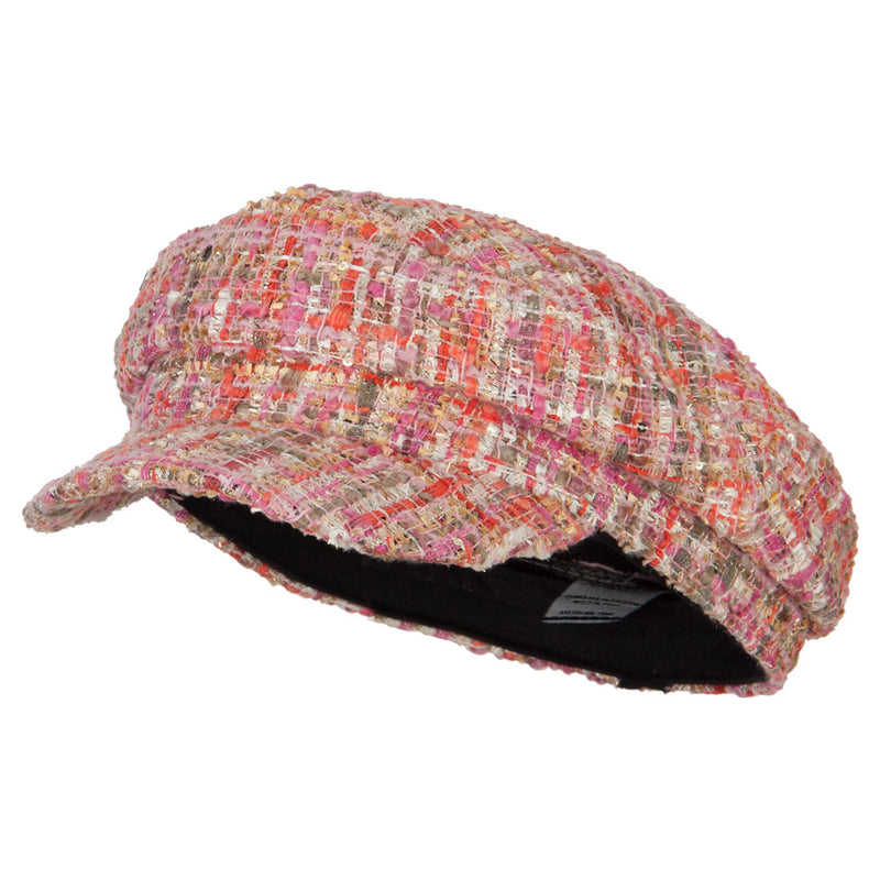 Women's Multicolor Tweed Captain Hat