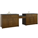 James Martin Bellshire 120" Double Bathroom Vanity, Honey Oak