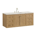James Martin Laurent 60" Dual Mount Single Bathroom Vanity, Light Natural Oak