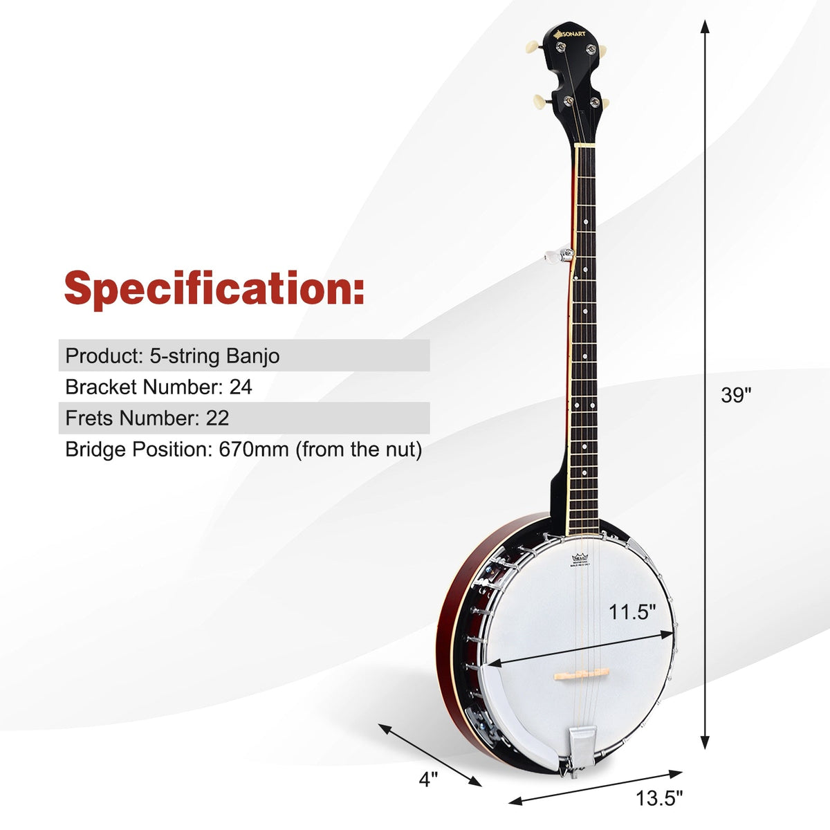 5-String Geared Tunable Banjo with case, photo 4 of 8