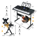 61-Key Electronic Keyboard Piano Set with Full Size Lighted Keys by LJGDeals