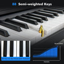 88-Key Portable Electric Lighted Keyboard Piano-Black by LJGDeals
