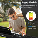 88-Key Portable Electric Lighted Keyboard Piano-Black by LJGDeals