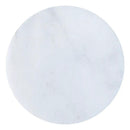 Mugla White Marble Round Side Table - Polished Black Marble Base
