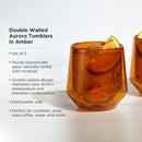 Aurora Double-Walled Tumblers in Amber Set of 2 by Viski