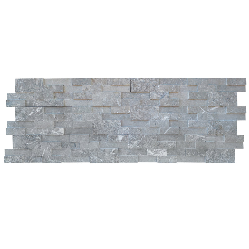 Moon Grey Marble 3D Ledger Panel 6"x24" – Honed Wall Tile, Full Truckload