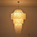 Multi-Layered Capiz Shell Cascading Chandelier