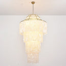 Multi-Layered Capiz Shell Cascading Chandelier