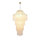 Multi-Layered Capiz Shell Cascading Chandelier