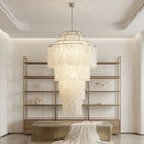 Multi-Layered Capiz Shell Cascading Chandelier