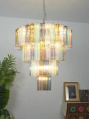 Multi Layered Stained Glass Chandelier