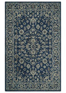 Multi Size Hand Tufted Blue and Beige Traditional Medallion 8x10, 9x12 Antique Style Rug, Kids, Living Room and Bedroom Rug | TRD6441