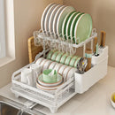 GobekUsa Kitchen Bowl Rack & Utensil Holder with Drainboard and Knife Slots