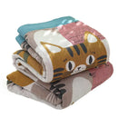 GobekUsa Boho Printed Cotton Blanket - Green Muslin Large Soft Bed Throw Cover