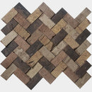 Multicolor Natural Herringbone Terracotta Mosaics 14x14 1/2