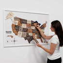 3D Wooden USA Map on Board Multicolor