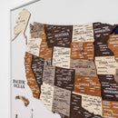 3D Wooden USA Map on Board Multicolor