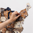 3D Wooden USA Map on Board Multicolor