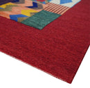 Multicolor Shapes Abstract Wool Hand Woven Southwestern Lori Gabbeh Rug| KNT36