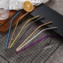 Multicolor stainless steel reusable straws kitchen dining set by Decorbites