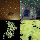 Multicolor stars glow dark wall stickers bedroom luminous decor by Decorbites