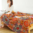 GobekUsa Cotton Gauze Boho Throw Blanket