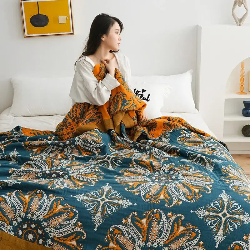 GobekUsa Cotton Gauze Boho Throw Blanket, photo 36 of 38
