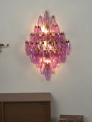 Multifaceted Diamond Purple Glass Wall Lamp