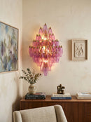 Multifaceted Diamond Purple Glass Wall Lamp